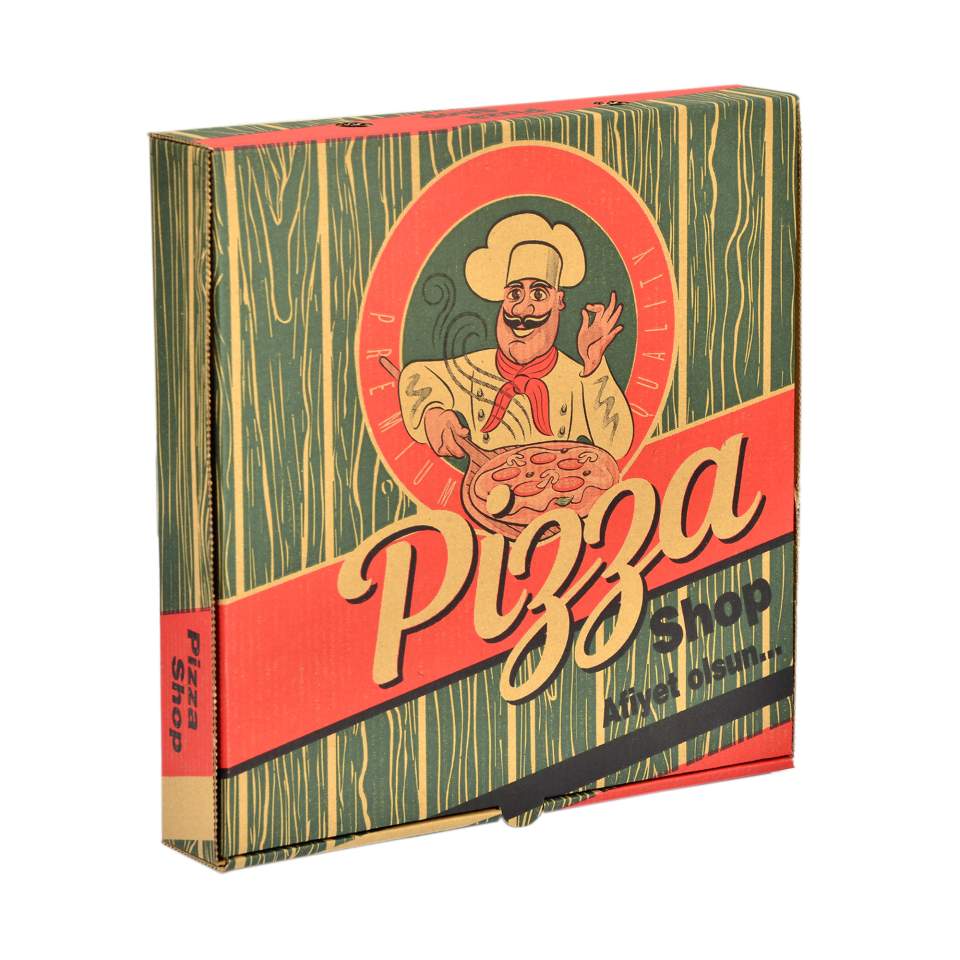 Miyo Ambalaj Baskılı Pizza Kutusu 33 cm 100'lü Paket | 33x33x4 cm