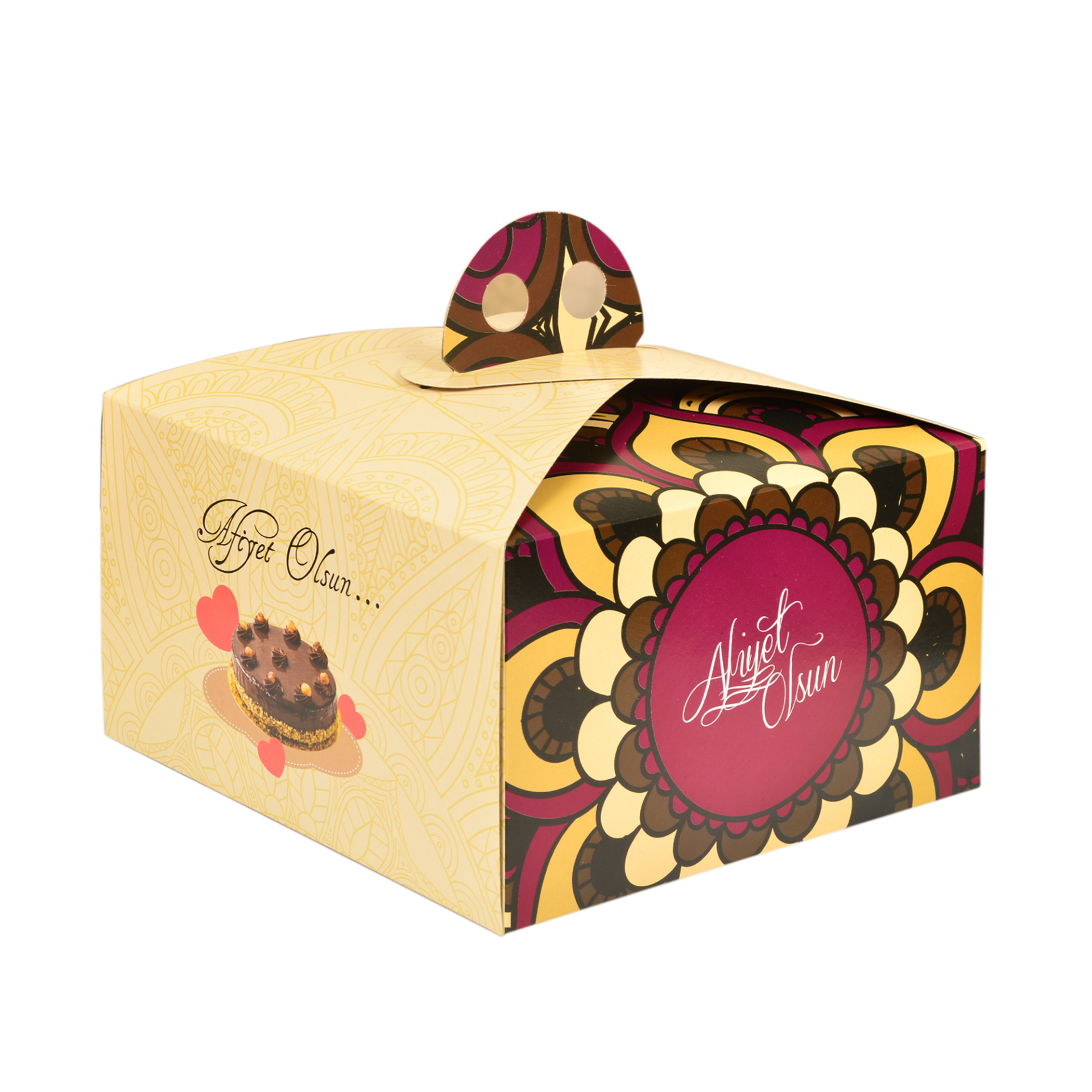 Miyo Ambalaj Yaş Pasta Kutusu 1 Numara 100'lü Paket | 21x21x13 cm